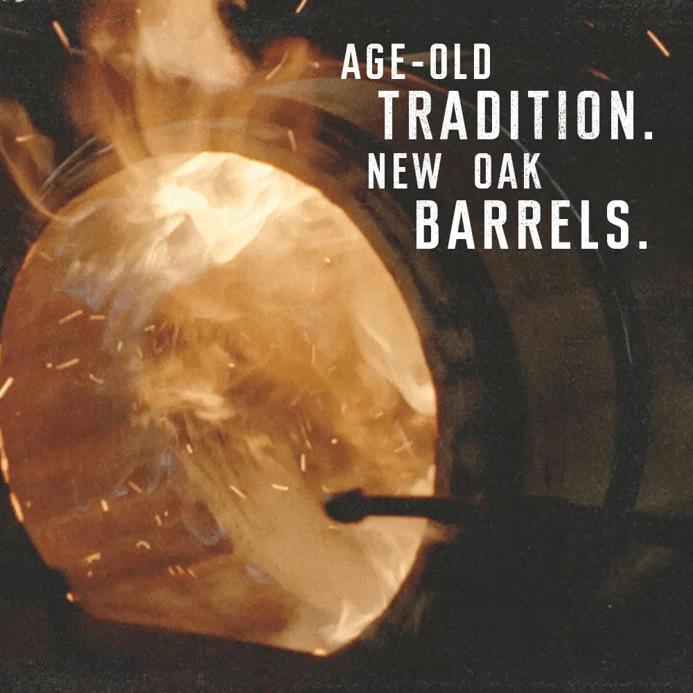 Fire Char inside Jim Beam Barrel