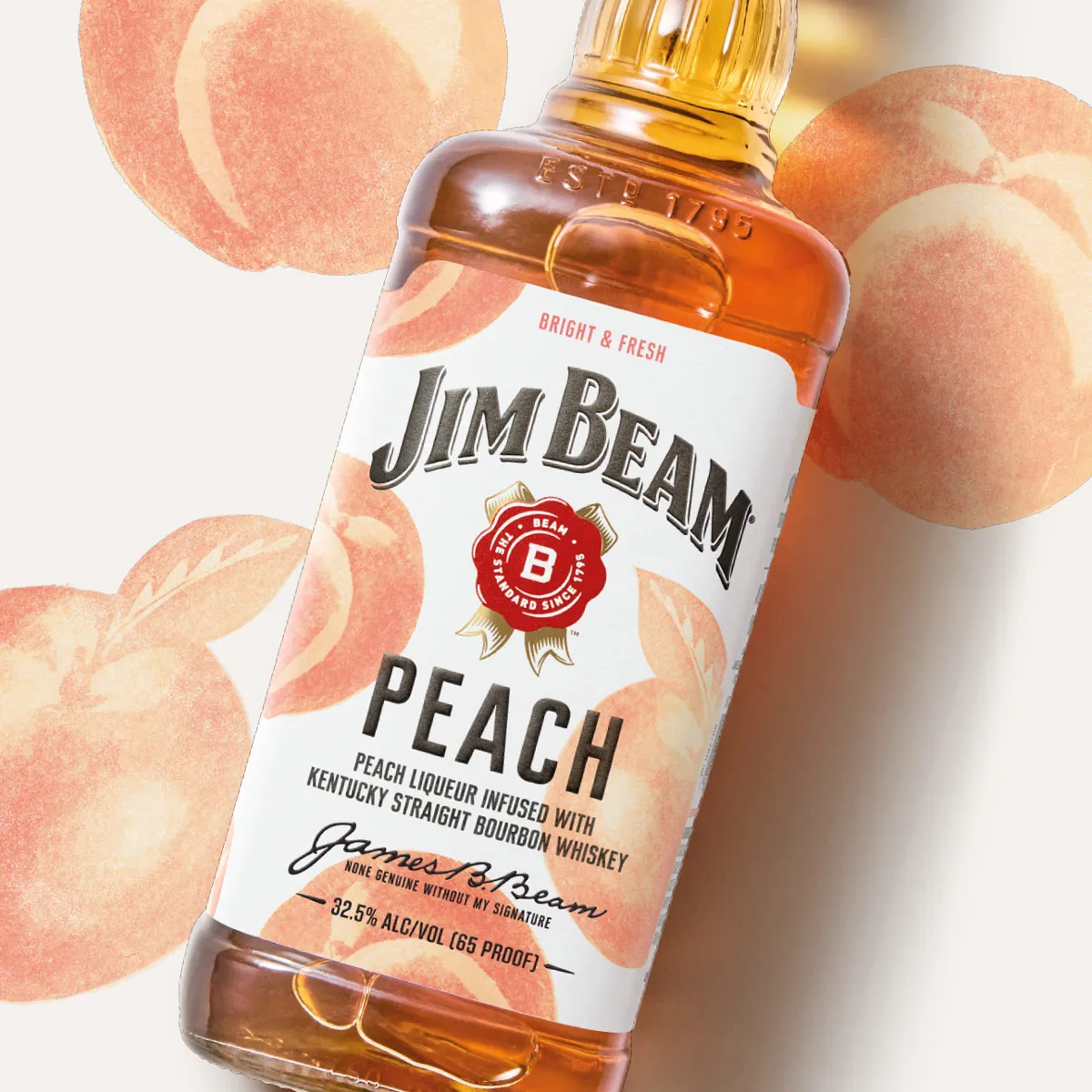 Peach liqueur bottle