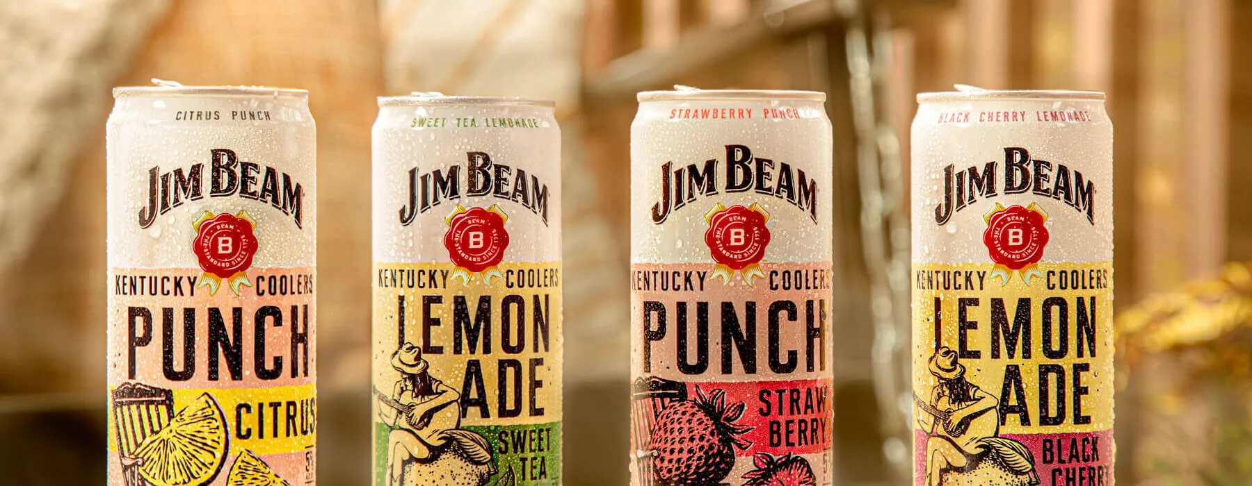Cans of Jim Beam Kentucky Coolers flavors