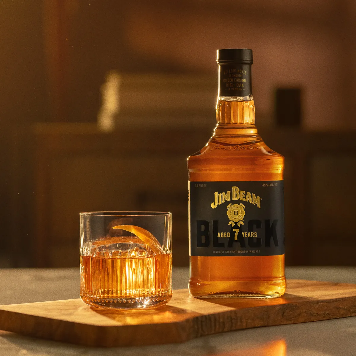 Jim Beam black bourbon whiskey