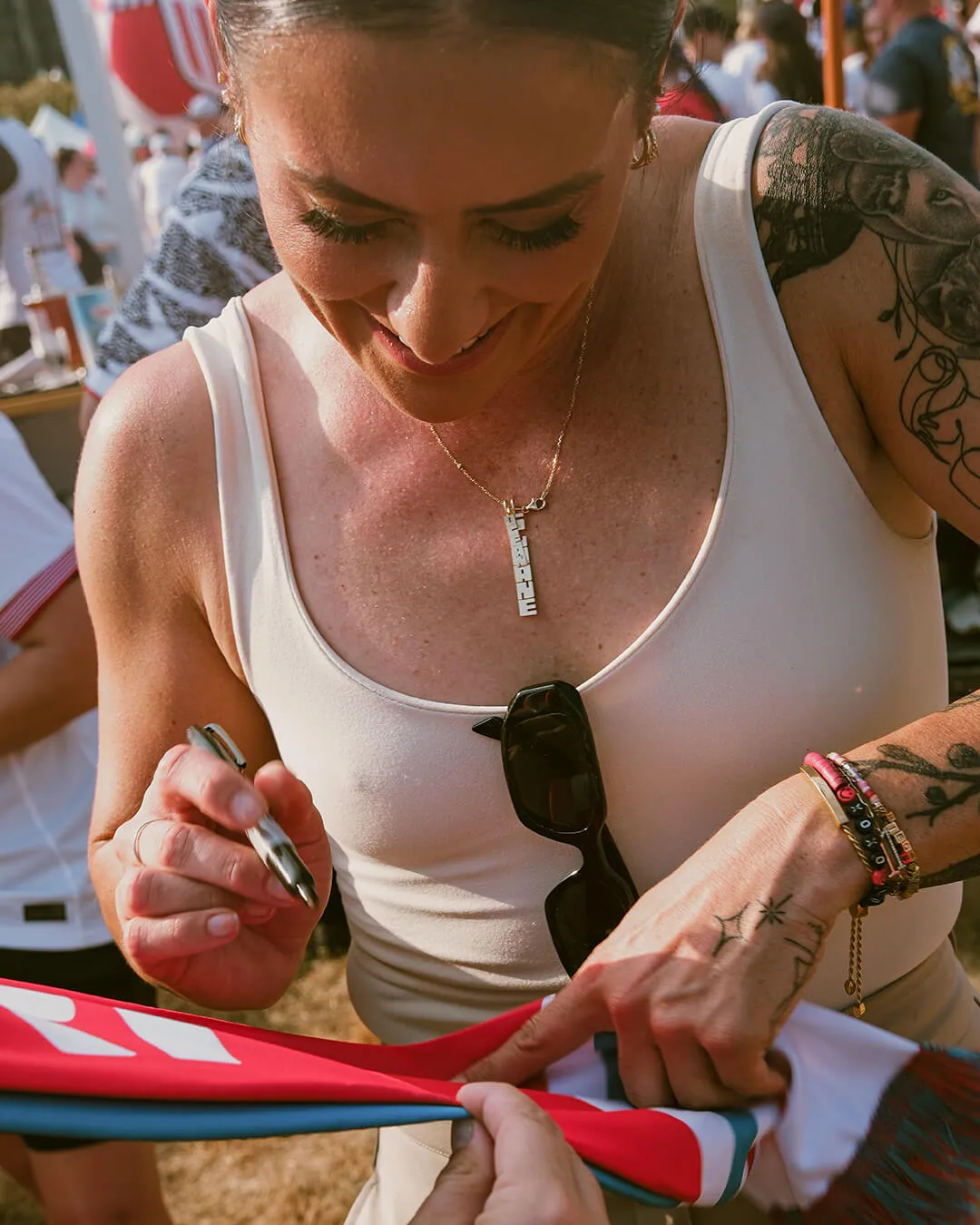 Jim Beam Block Party woman signing