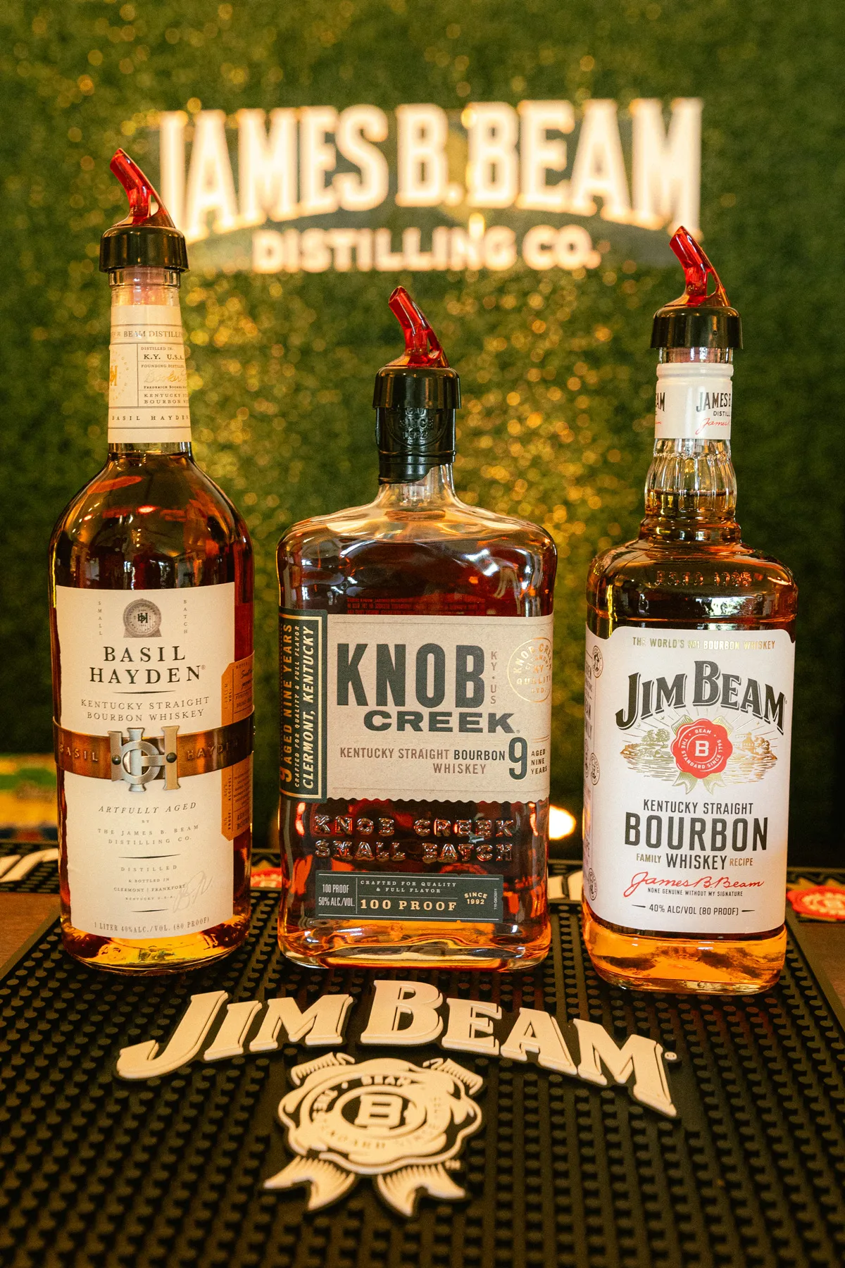 Suntory product range examples including basil hayden, knob creek and jim bim bourbon whiskeys